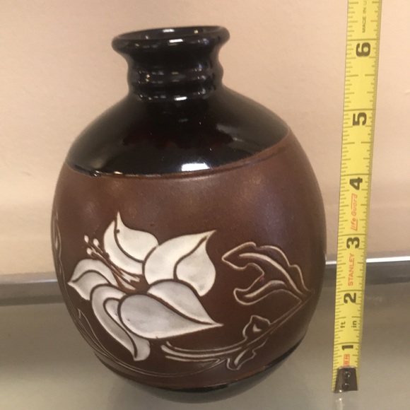 Vintage Pottery Craft Robert Maxwell Stoneware Floral Lily Vase - Picture 7 of 8